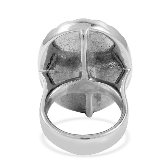 Blue Color Murano Millefiori Glass Stainless Ring - Picture 5 of 5